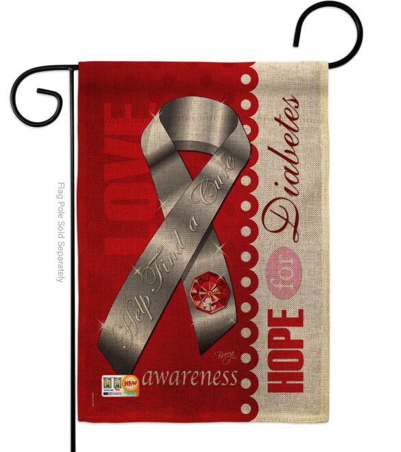 Diabetes - Support Inspirational Vertical Impressions Decorative Flags HG115097 Made In USA - Image 8