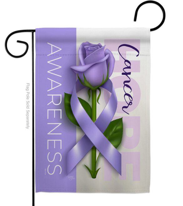 Cancer Awareness World Day - Support Inspirational Vertical Impressions Decorative Flags HG115208 Made In USA