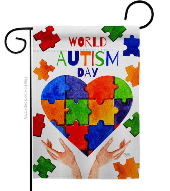 Autism Day - Support Inspirational Vertical Impressions Decorative Flags HG115232 Made In USA - Image 2