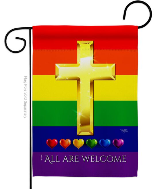 All Are Welcome - Support Inspirational Vertical Impressions Decorative Flags HG115248 Made In USA - Image 2