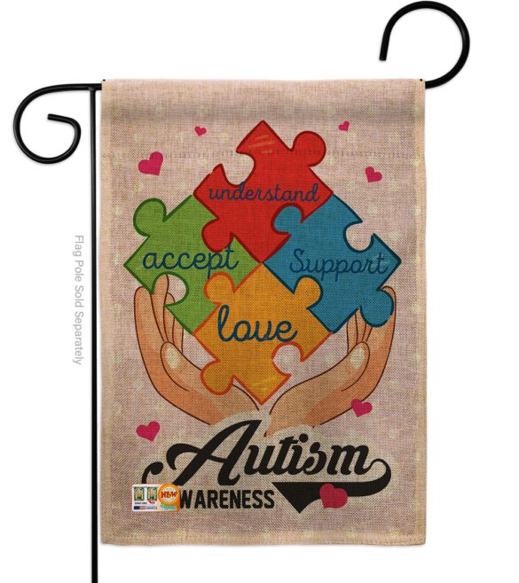 Autism Awareness Support - Support Inspirational Vertical Impressions Decorative Flags HG137046 Made In USA - Image 9