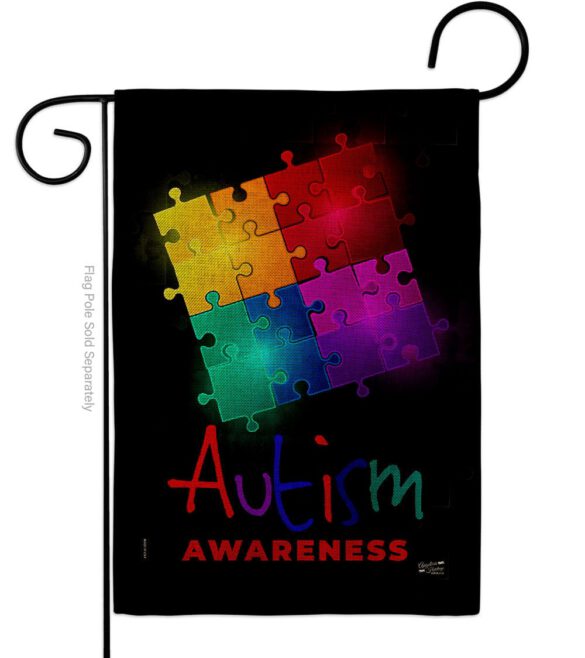 Autism Puzzle - Support Inspirational Vertical Impressions Decorative Flags HG137486 Made In USA - Image 12
