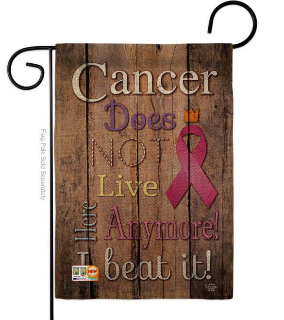 Cancer Does Not Live Here Anymore Pink Ribbon - Support Inspirational Vertical Impressions Decorative Flags HG191187 Made In USA - Image 8