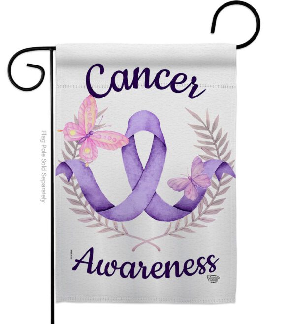 Cancer Awareness - Support Inspirational Vertical Impressions Decorative Flags HG192437 Made In USA