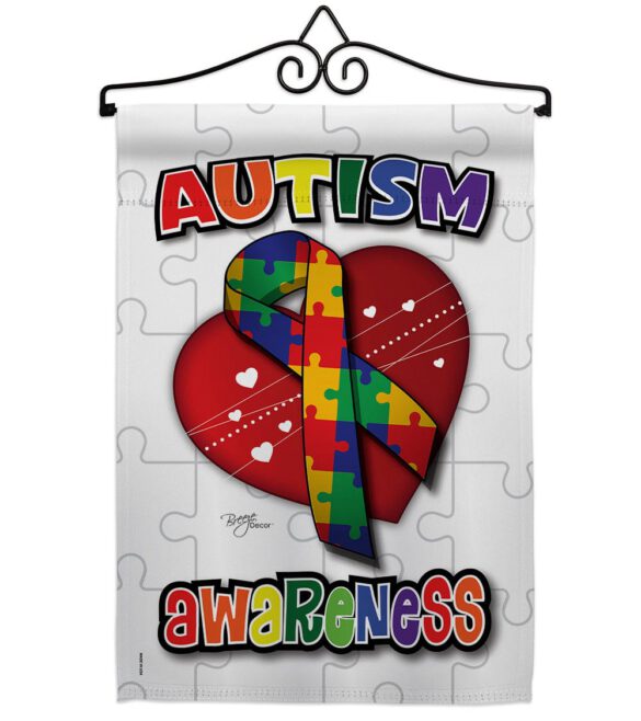 Autism Awareness - Support Inspirational Vertical Impressions Decorative Flags HG115085 Made In USA - Image 8