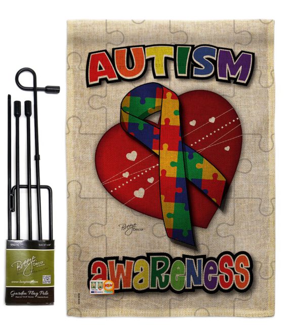 Autism Awareness - Support Inspirational Vertical Impressions Decorative Flags HG115085 Made In USA - Image 10