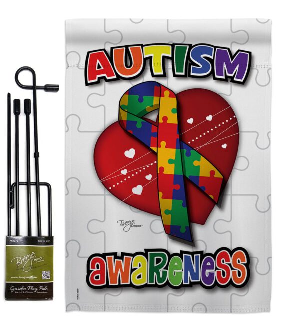 Autism Awareness - Support Inspirational Vertical Impressions Decorative Flags HG115085 Made In USA - Image 5