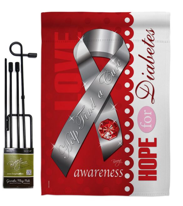 Diabetes - Support Inspirational Vertical Impressions Decorative Flags HG115097 Made In USA - Image 4