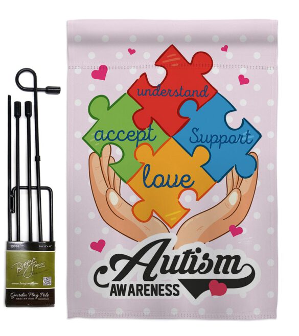 Autism Awareness Support - Support Inspirational Vertical Impressions Decorative Flags HG137046 Made In USA - Image 5