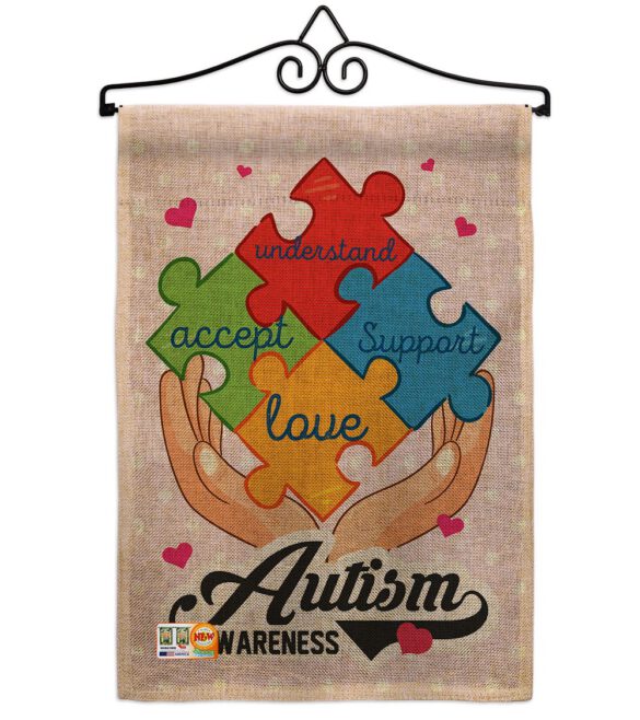 Autism Awareness Support - Support Inspirational Vertical Impressions Decorative Flags HG137046 Made In USA - Image 11