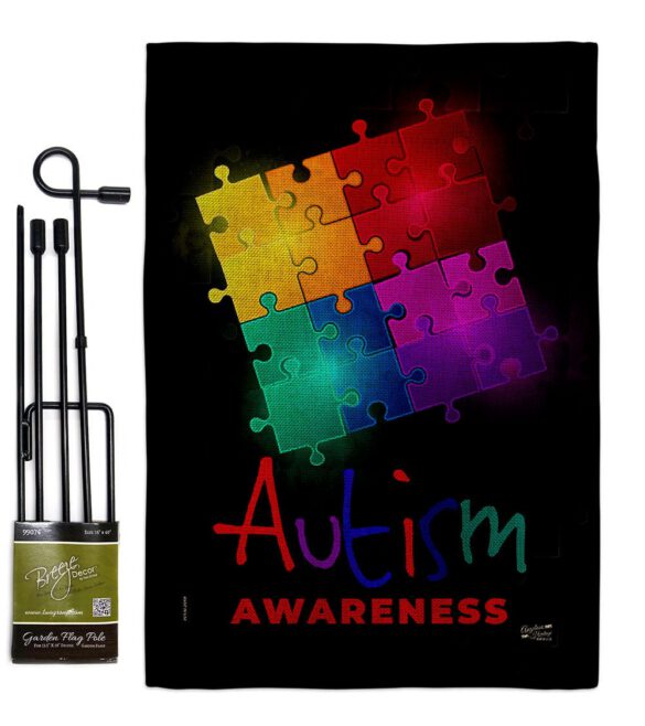 Autism Puzzle - Support Inspirational Vertical Impressions Decorative Flags HG137486 Made In USA - Image 15