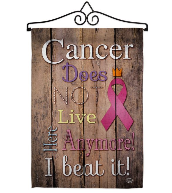Cancer Does Not Live Here Anymore Pink Ribbon - Support Inspirational Vertical Impressions Decorative Flags HG191187 Made In USA - Image 7