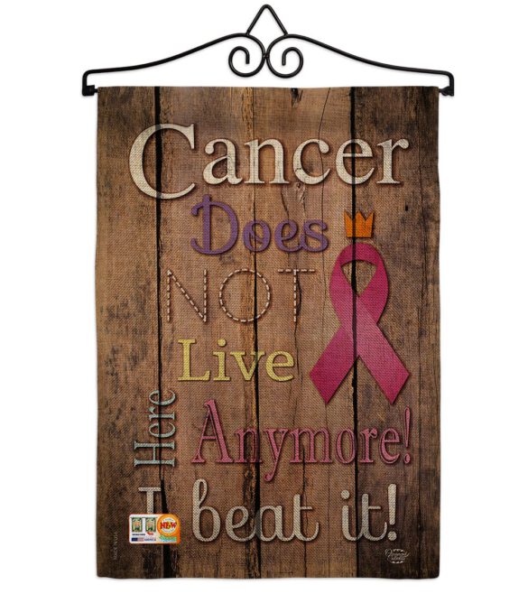 Cancer Does Not Live Here Anymore Pink Ribbon - Support Inspirational Vertical Impressions Decorative Flags HG191187 Made In USA - Image 10