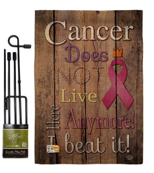 Cancer Does Not Live Here Anymore Pink Ribbon - Support Inspirational Vertical Impressions Decorative Flags HG191187 Made In USA - Image 9