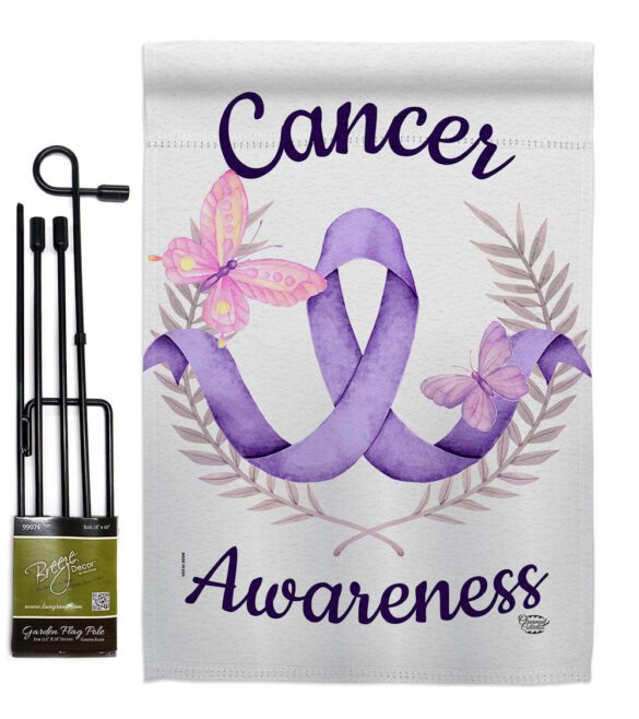 Cancer Awareness - Support Inspirational Vertical Impressions Decorative Flags HG192437 Made In USA - Image 4