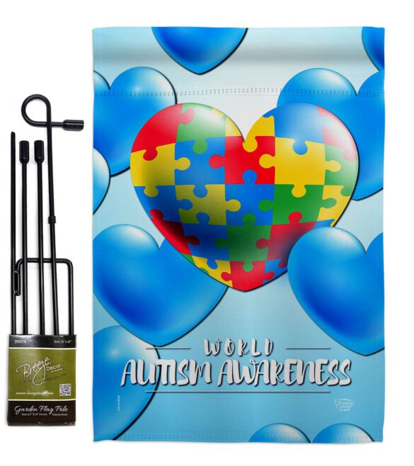 Heart Autism - Support Inspirational Vertical Impressions Decorative Flags HG192533 Made In USA - Image 4