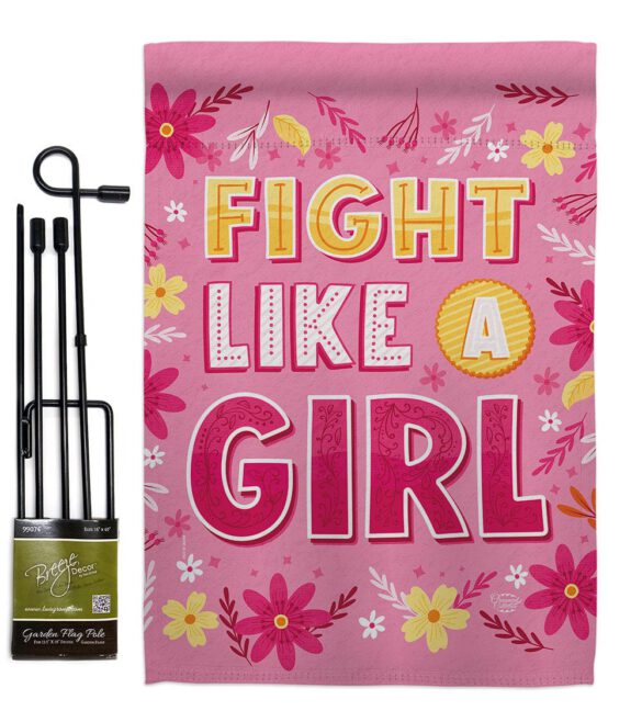 Fight Like Girl - Support Inspirational Vertical Impressions Decorative Flags HG192627 Made In USA - Image 4