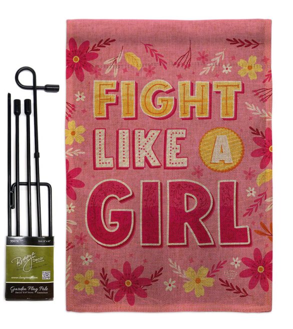 Fight Like Girl - Support Inspirational Vertical Impressions Decorative Flags HG192627 Made In USA - Image 14