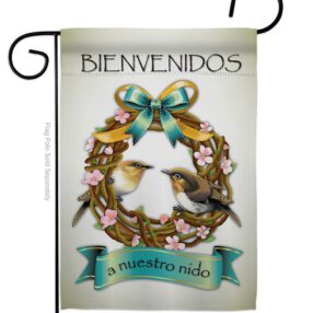 Bienvenidos a Nuestro Nido - Sweet Home Inspirational Vertical Impressions Decorative Flags HG100046S Made In USA