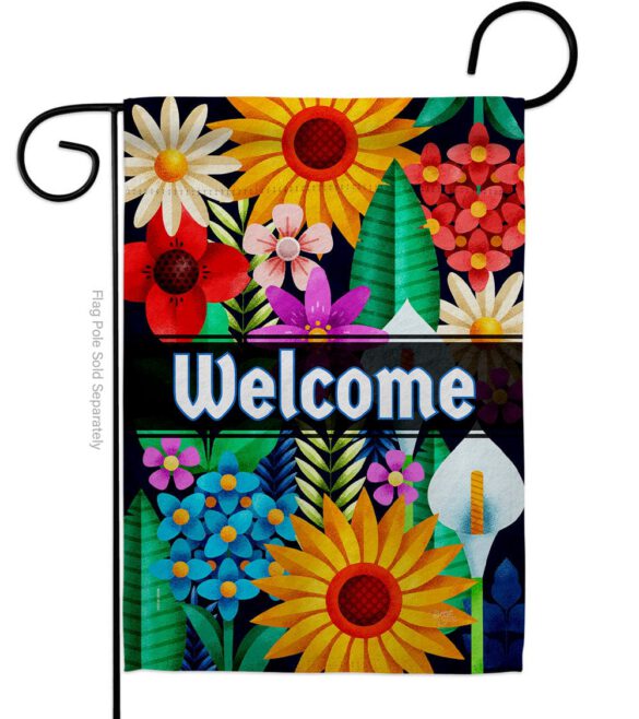 Colorful Floral - Sweet Home Inspirational Vertical Impressions Decorative Flags HG137515 Made In USA