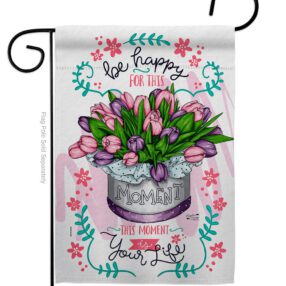 Happy Moment - Sweet Home Inspirational Vertical Impressions Decorative Flags HG137544 Made In USA