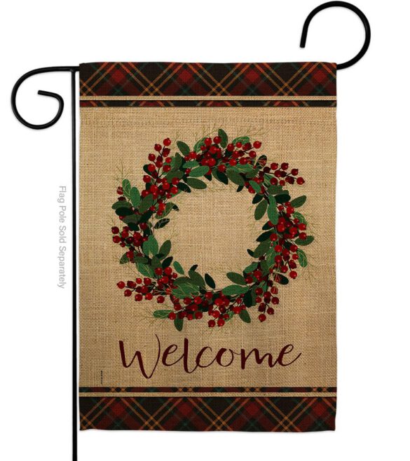 Berries Wreath - Sweet Home Inspirational Vertical Impressions Decorative Flags HG170026 Made In USA