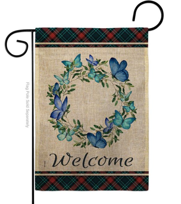 Butterflies Wreath - Sweet Home Inspirational Vertical Impressions Decorative Flags HG170029 Made In USA - Image 13