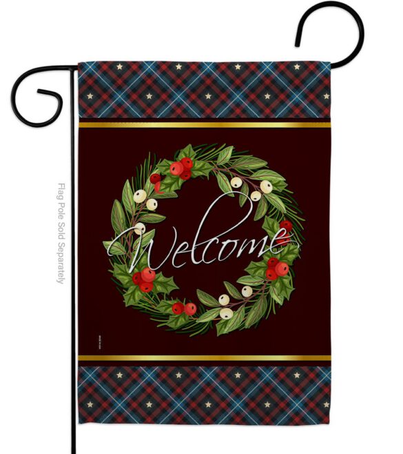 Christmas Berry Wreath - Sweet Home Inspirational Vertical Impressions Decorative Flags HG170030 Made In USA