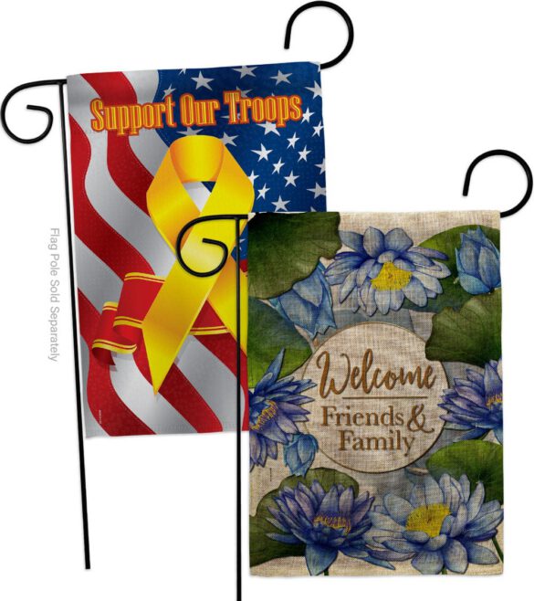 Blue Lotus - Sweet Home Inspirational Vertical Impressions Decorative Flags HG120250 Made In USA - Image 34