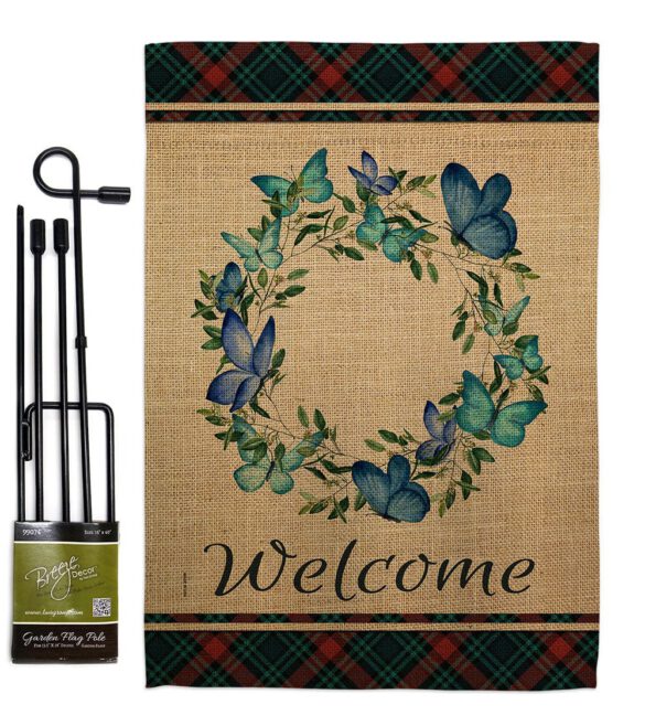 Butterflies Wreath - Sweet Home Inspirational Vertical Impressions Decorative Flags HG170029 Made In USA - Image 4