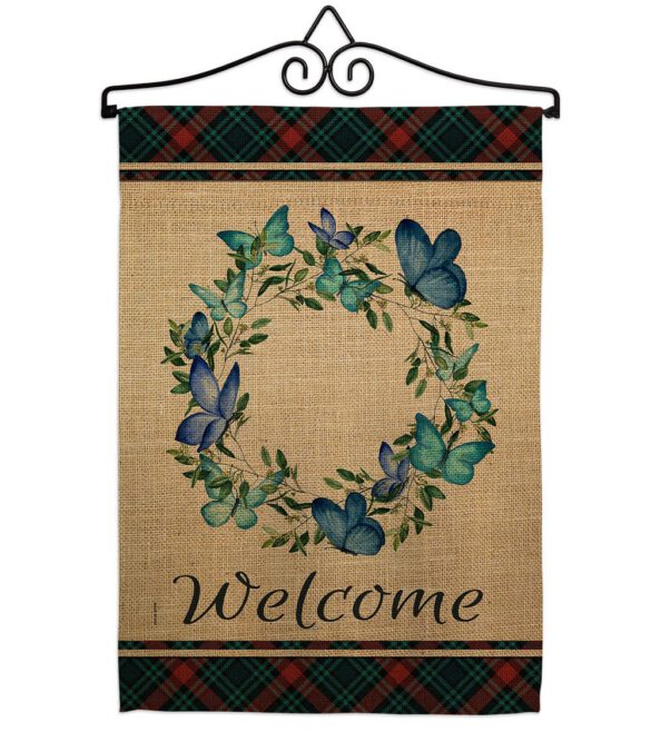 Butterflies Wreath - Sweet Home Inspirational Vertical Impressions Decorative Flags HG170029 Made In USA - Image 7