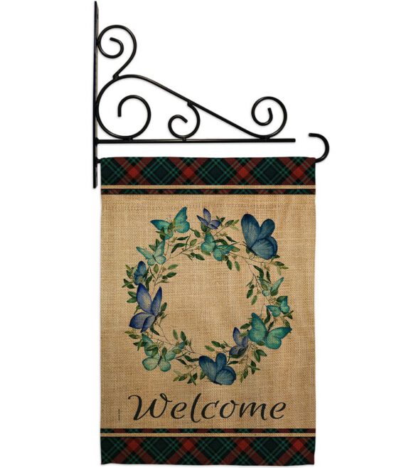 Butterflies Wreath - Sweet Home Inspirational Vertical Impressions Decorative Flags HG170029 Made In USA - Image 8