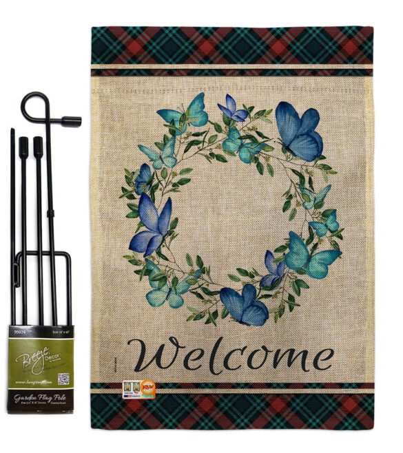 Butterflies Wreath - Sweet Home Inspirational Vertical Impressions Decorative Flags HG170029 Made In USA - Image 16