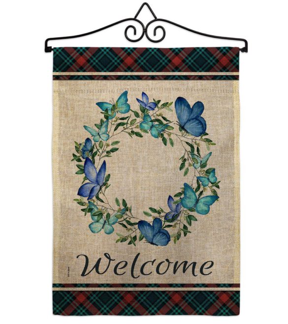 Butterflies Wreath - Sweet Home Inspirational Vertical Impressions Decorative Flags HG170029 Made In USA - Image 19