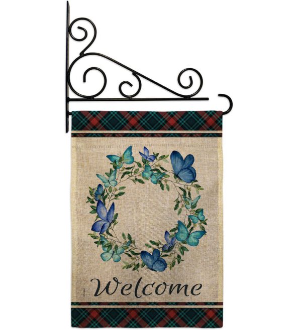Butterflies Wreath - Sweet Home Inspirational Vertical Impressions Decorative Flags HG170029 Made In USA - Image 20