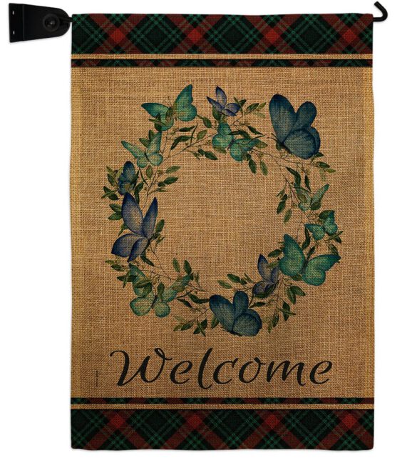 Butterflies Wreath - Sweet Home Inspirational Vertical Impressions Decorative Flags HG170029 Made In USA - Image 21