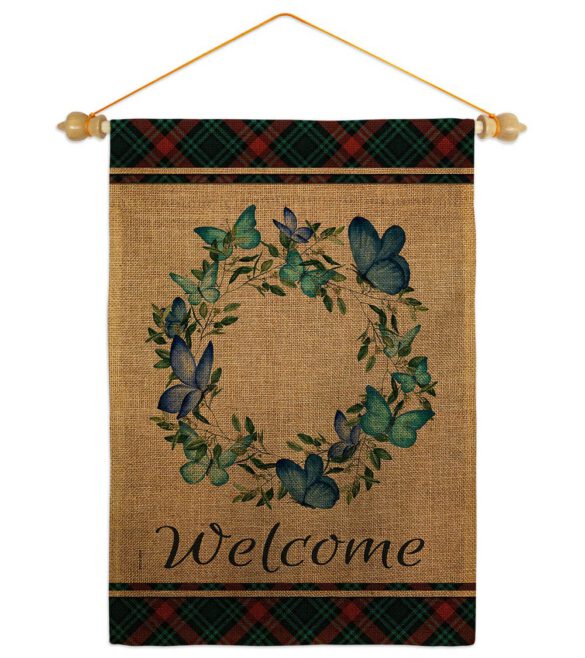 Butterflies Wreath - Sweet Home Inspirational Vertical Impressions Decorative Flags HG170029 Made In USA - Image 22