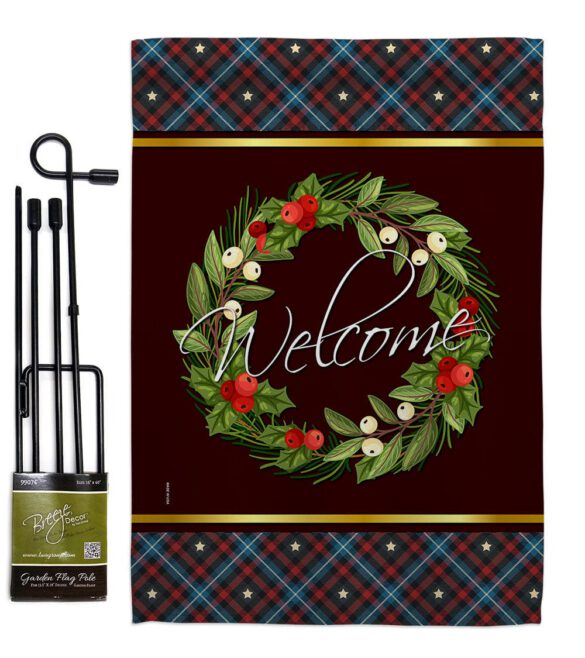 Christmas Berry Wreath - Sweet Home Inspirational Vertical Impressions Decorative Flags HG170030 Made In USA - Image 4
