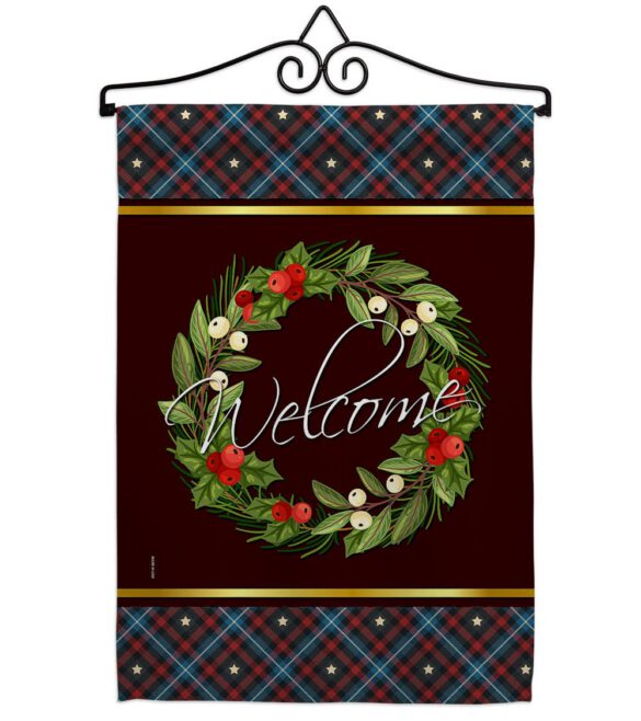 Christmas Berry Wreath - Sweet Home Inspirational Vertical Impressions Decorative Flags HG170030 Made In USA - Image 7