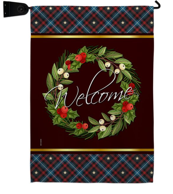 Christmas Berry Wreath - Sweet Home Inspirational Vertical Impressions Decorative Flags HG170030 Made In USA - Image 9