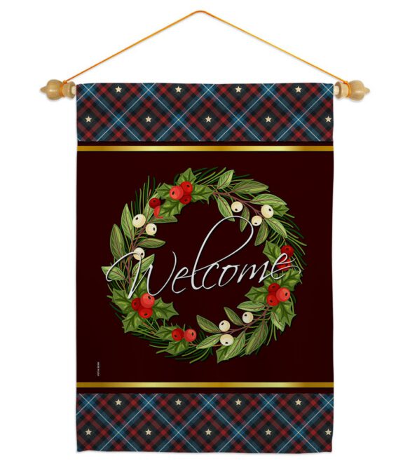 Christmas Berry Wreath - Sweet Home Inspirational Vertical Impressions Decorative Flags HG170030 Made In USA - Image 10