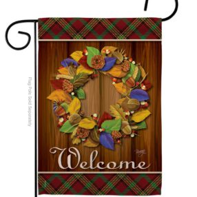 Fall Wreath - Thanksgiving Fall Vertical Impressions Decorative Flags HG113036 Imported
