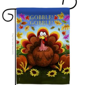 Gobble - Thanksgiving Fall Vertical Impressions Decorative Flags HG113051 Made In USA