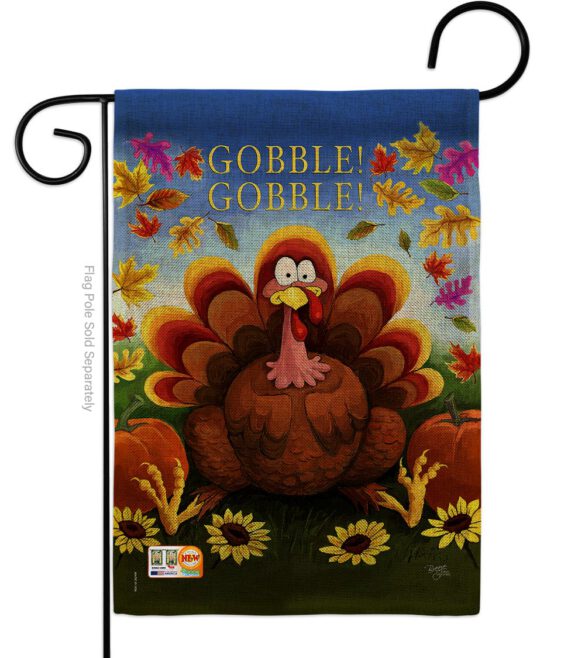 Gobble - Thanksgiving Fall Vertical Impressions Decorative Flags HG113051 Made In USA - Image 8