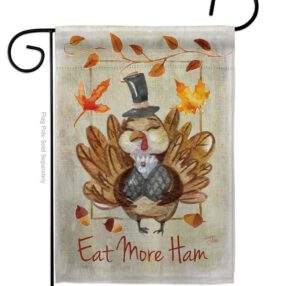 Eat More - Thanksgiving Fall Vertical Impressions Decorative Flags HG113056 Made In USA