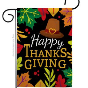 Happy Thanksgiving Leaves - Thanksgiving Fall Vertical Impressions Decorative Flags HG113062 Made In USA