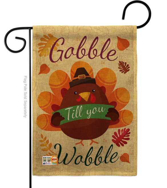 Gobble Till you Wabble - Thanksgiving Fall Vertical Impressions Decorative Flags HG113063 Made In USA - Image 8