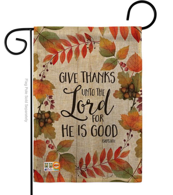 Give Thanks Unto the Lord - Thanksgiving Fall Vertical Impressions Decorative Flags HG113069 Made In USA - Image 8
