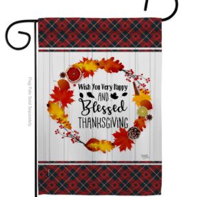 Blessed Thanksgiving - Thanksgiving Fall Vertical Impressions Decorative Flags HG113085 Made In USA