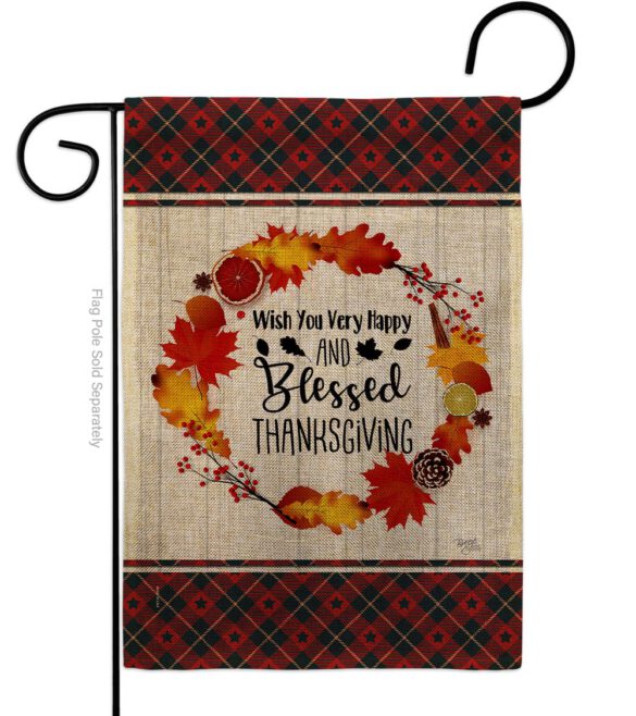 Blessed Thanksgiving - Thanksgiving Fall Vertical Impressions Decorative Flags HG113085 Made In USA - Image 11